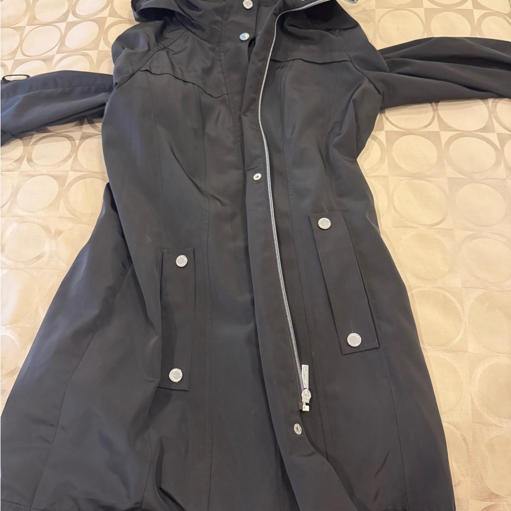 Calvin Klein Black Rain Coat Jacket XS NWT packable lightweight
